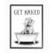 Stupell Industries Elephant Bathroom Humor Get Naked Phrase Animal Tub Framed Wall Art